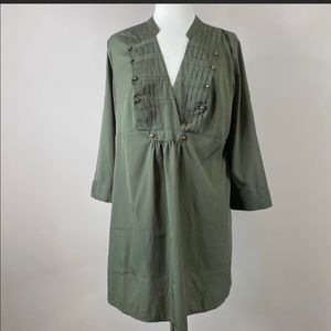 Motherhood Maternity Large Army Green V-Neck Shirt